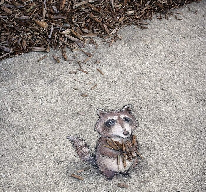 David Zinn's chalk drawing