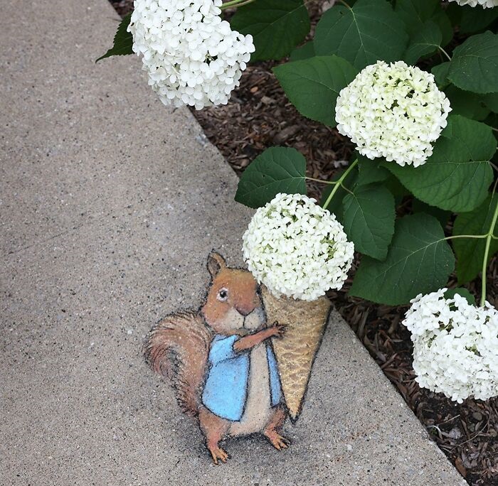 David Zinn's chalk drawing