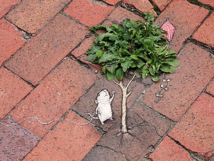 David Zinn's chalk drawing