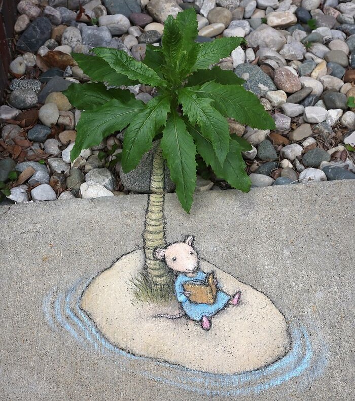 David Zinn's chalk drawing