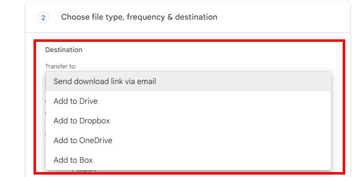 How to free up space in Google without deleting files: selecting the destination