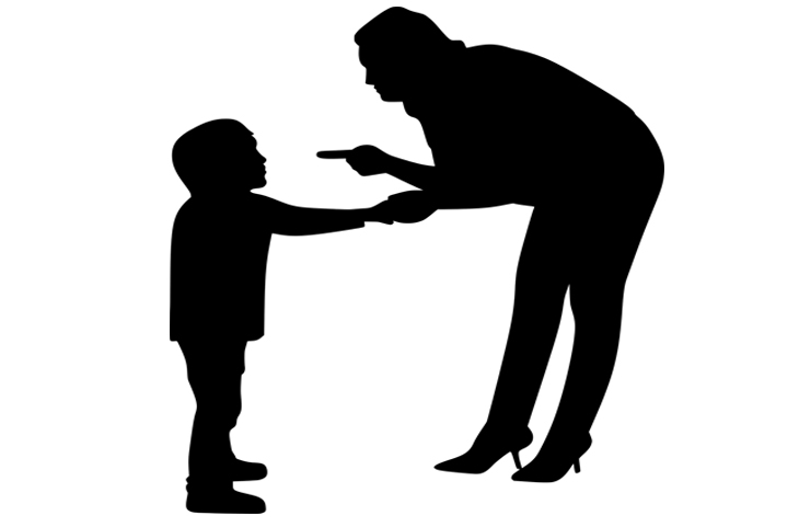 Parenting Styles: Silhouette of a mother scolding her son