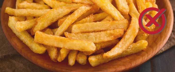 Recommended foods with high cholesterol and those to avoid: French fries are not recommended