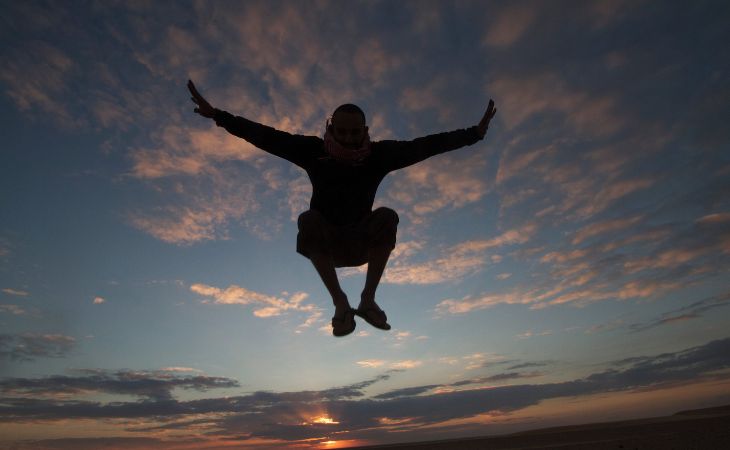 Wabi-Sabi Lessons: Silhouette of a figure jumping