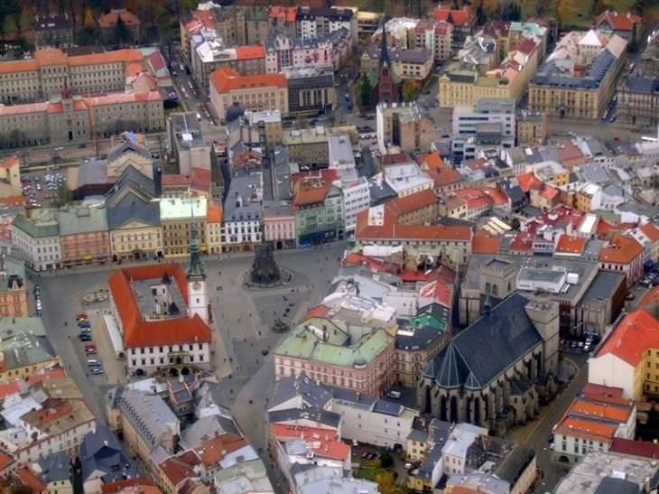 Picturesque towns in the Czech Republic: Olomouc from above