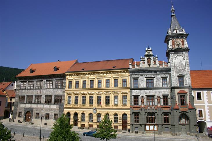 Picturesque towns in the Czech Republic: Impressive buildings in Prachatice