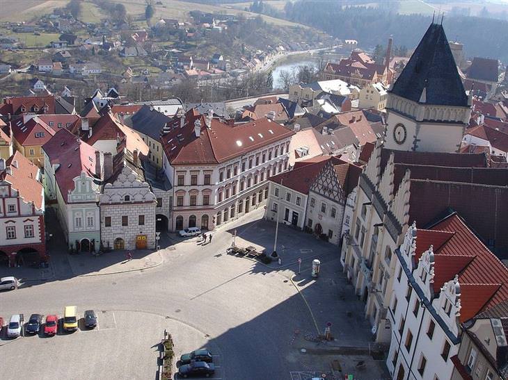 Picturesque towns in the Czech Republic: Main street in Tábor