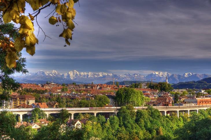 The most beautiful areas in Switzerland: view of the city of Bern