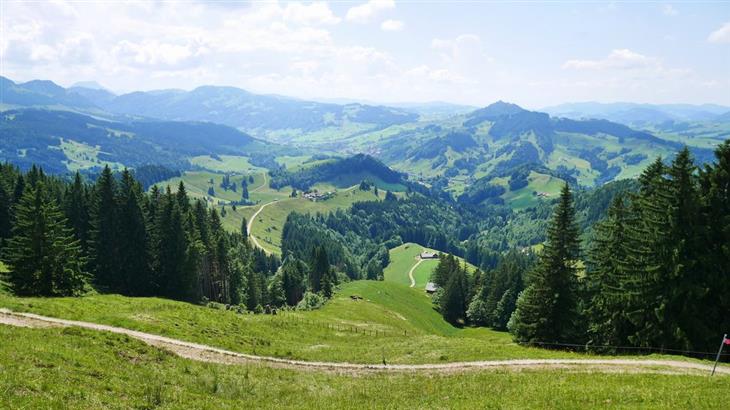 The most beautiful areas in Switzerland: view in eastern Switzerland