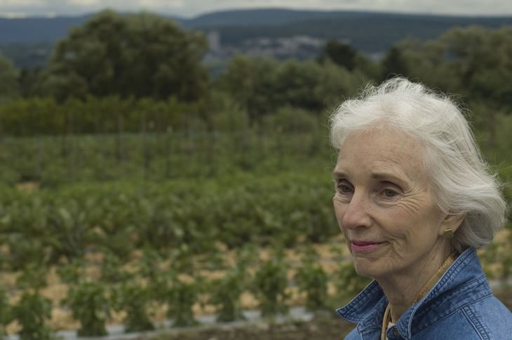 Grandma's beauty secrets: Smiling elderly woman in a field