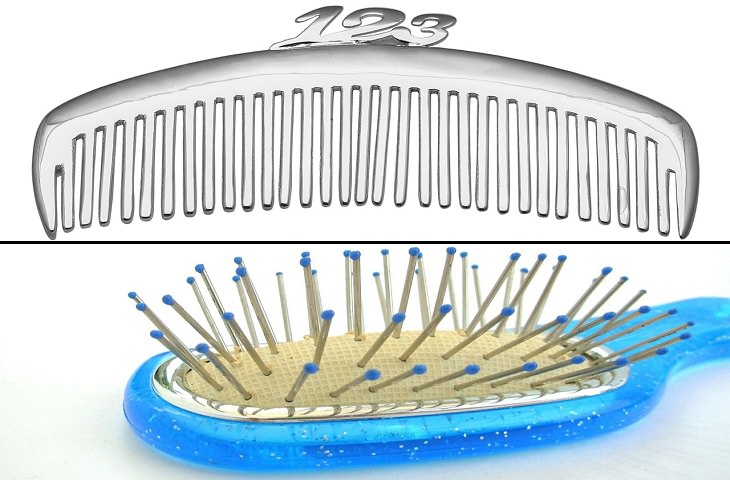 Mistakes in Hair Brushing: A wide-toothed comb and a round hairbrush