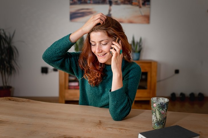 Coping with a stormy temper: a woman talking on the phone