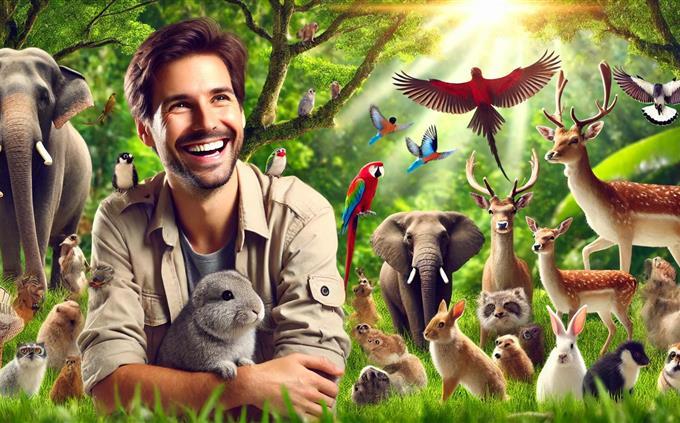 Trussian World: A zoologist surrounded by animals
