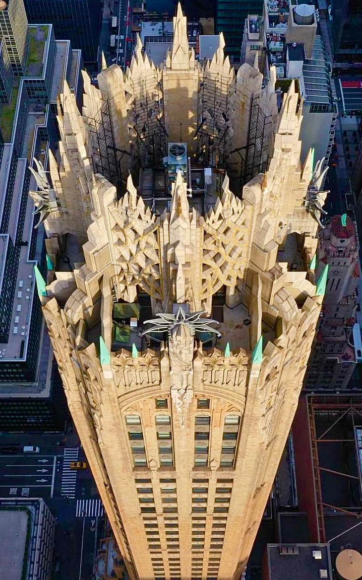 Beautiful American Architecture: The Crown of the General Electric Building Skyscraper from Above