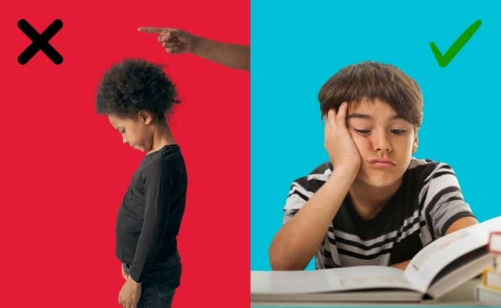 Questions that can reveal children’s happiness levels: a bored boy versus a boy being punished