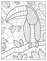 Mosaic coloring pages for adults: Toucan