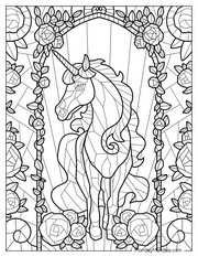Mosaic coloring pages for adults: Unicorn