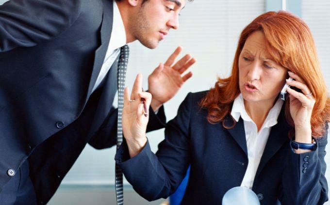 What is your communication style: a man interrupting a woman to talk on the phone