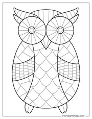 Mosaic coloring pages for adults: Owl