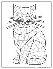 Mosaic coloring pages for adults: Cat