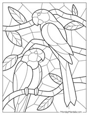 Mosaic coloring pages for adults: Parrots