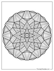 Mosaic coloring pages for adults: Mandala