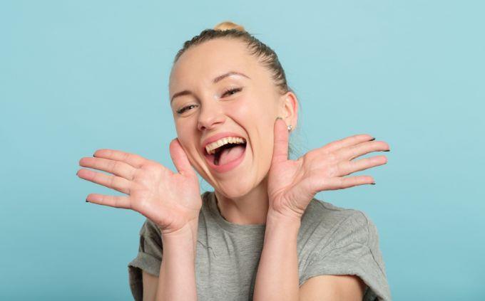 Find the differences: a happy woman