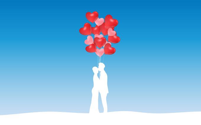 Do you fall in love quickly? A pair of balloons