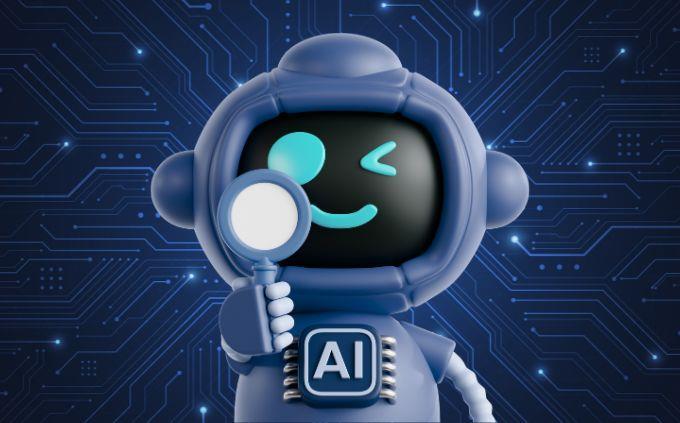 Artificial Intelligence Photo Test: Robot with Glass Glass