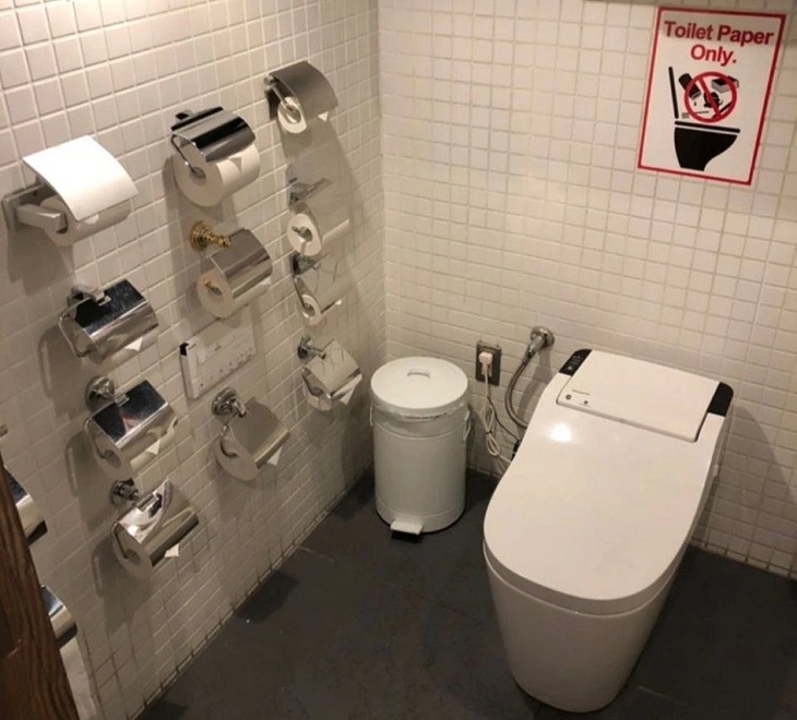 Failed designs and funny signs: Excessive amount of toilet paper in the restroom