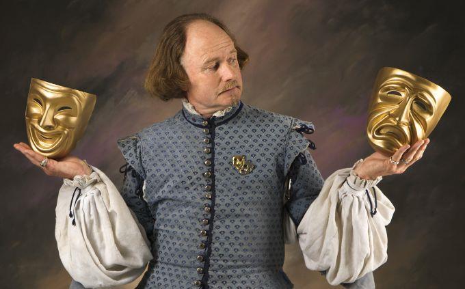 Hard Trivia: Theater player holds masks