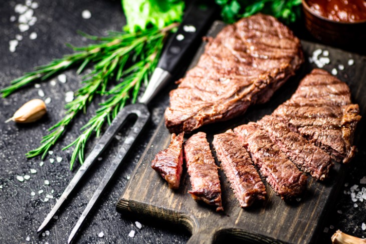 salmon or beef iron content