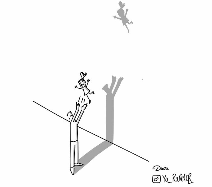 Simple and wonderful illustrations about parenting and life: a father and daughter