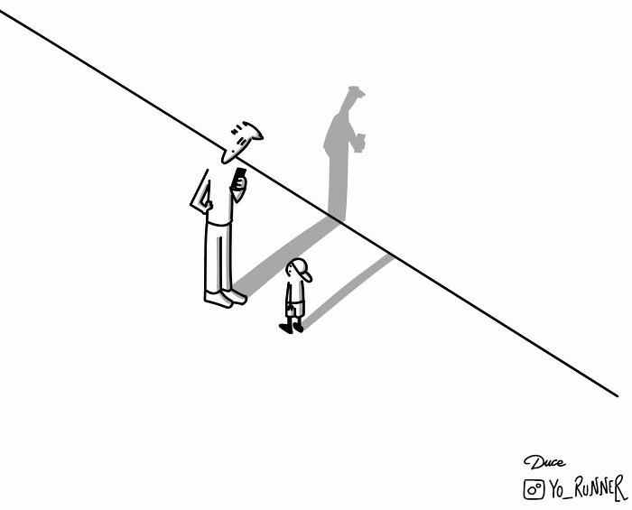 Simple and wonderful illustrations about parenting and life: a father and son