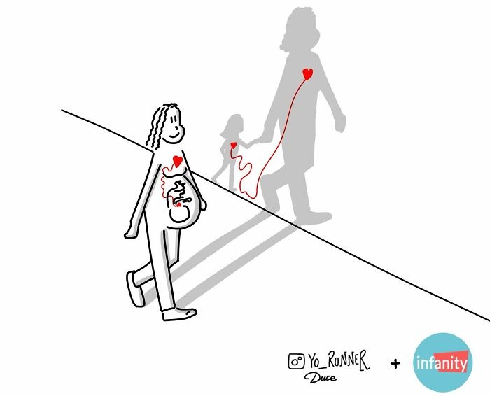 Simple and wonderful illustrations about parenting and life: a pregnant woman
