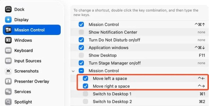 keyboard shortcutsa