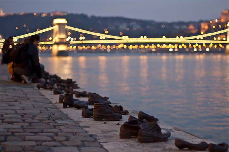 10 recommended attractions in Budapest: the Shoes memorial on the Danube River