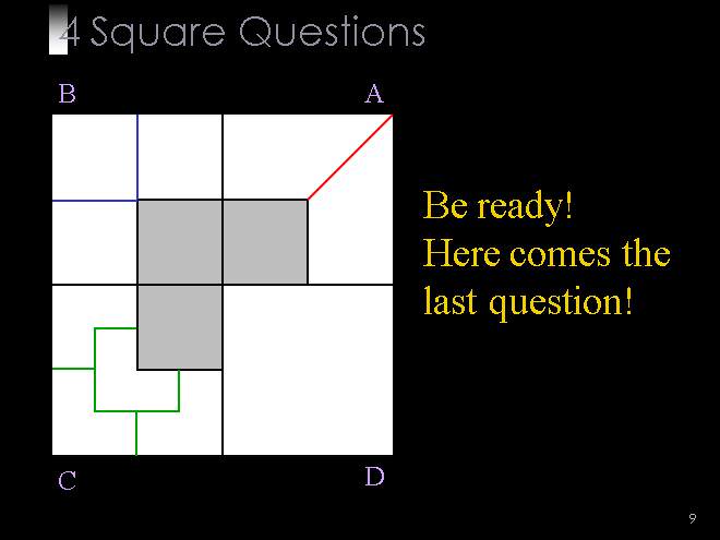 The 4 square riddle