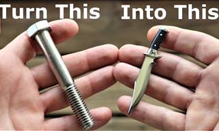 This Man Creates a Perfect Blade from A Household Bolt