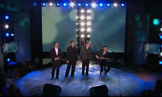 Male Quartet Performs with Celine Dion
