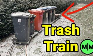 A Trash Train That Moves Rubbish with the Push of a Button
