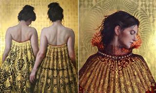 Stephanie Rew Creates Lustrous Portraits Dipped in Gold