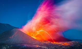 Photographer Takes Up-Close Photos of a Volcano Eruption
