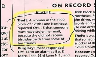 Police Reports Are Sometimes the Best Part of the Paper!
