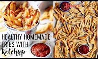 Finger-Lickin’ Good and Healthy Oven Baked Fries & Ketchup