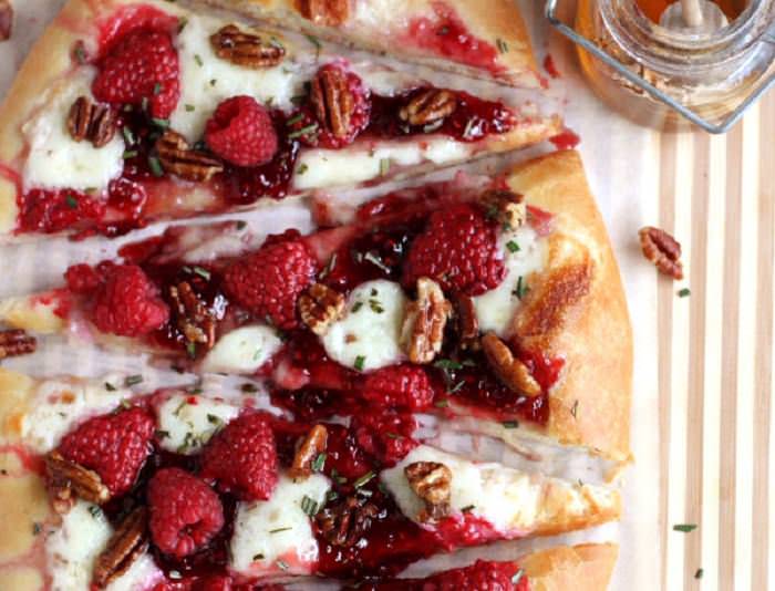 Raspberry, Pecans, and Brie Pizza