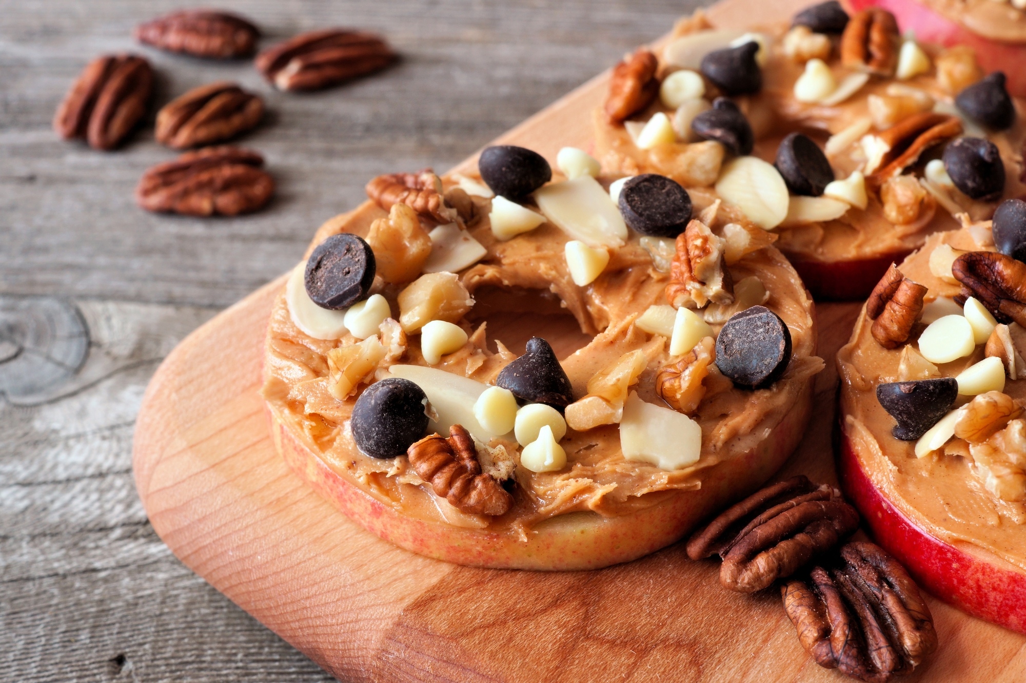 Apple and Peanut Butter Rings