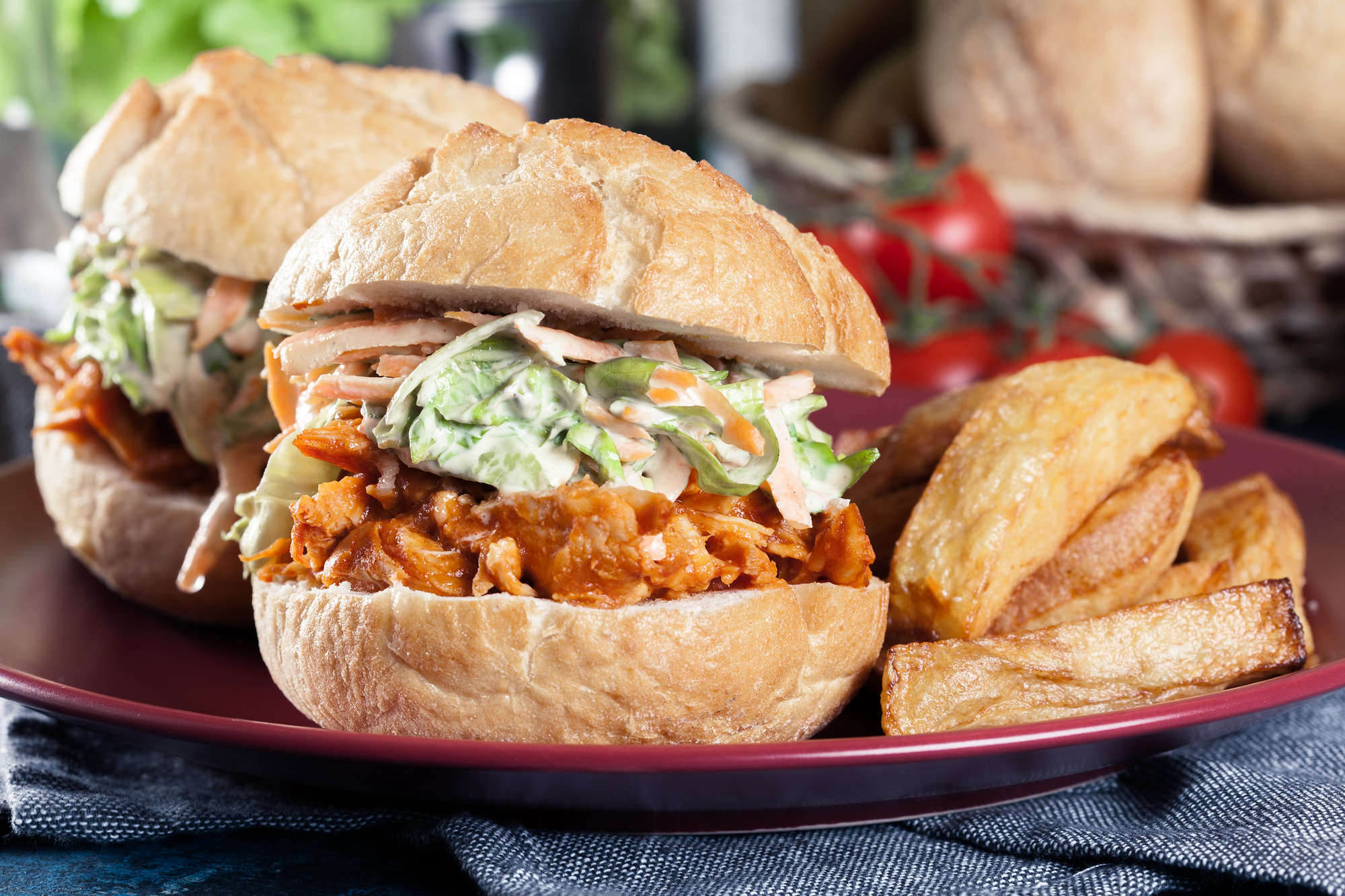 Slow Cooker Pulled Chicken Sandwich