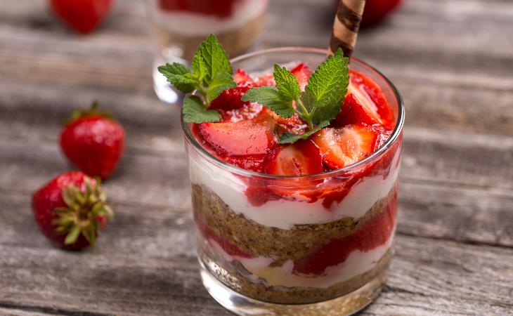 Strawberry Vanilla Sorghum Parfait