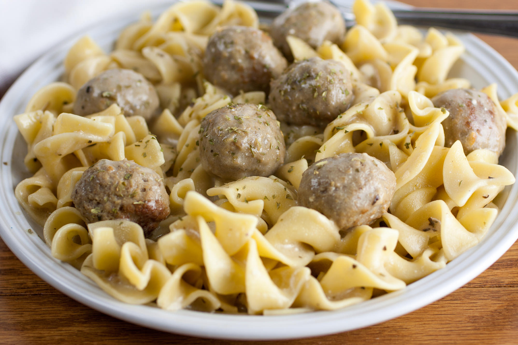 One-Pan Meatball Stroganoff Pasta